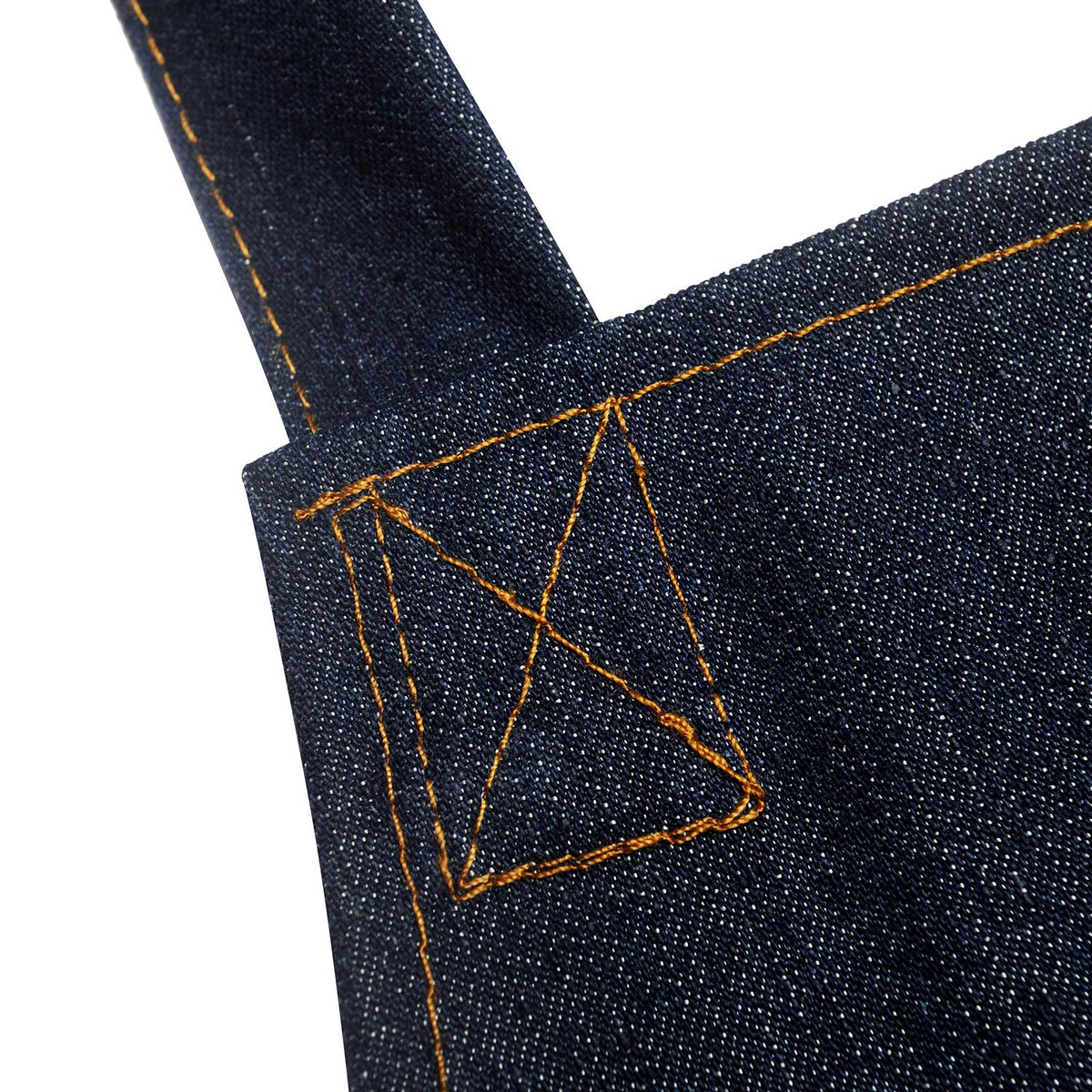 Dadidyc adjustable straps on the denim apron for a secure fit during busy shifts