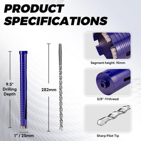DaduoRi SDS Plus adapter paired core bit for versatile tool compatibility