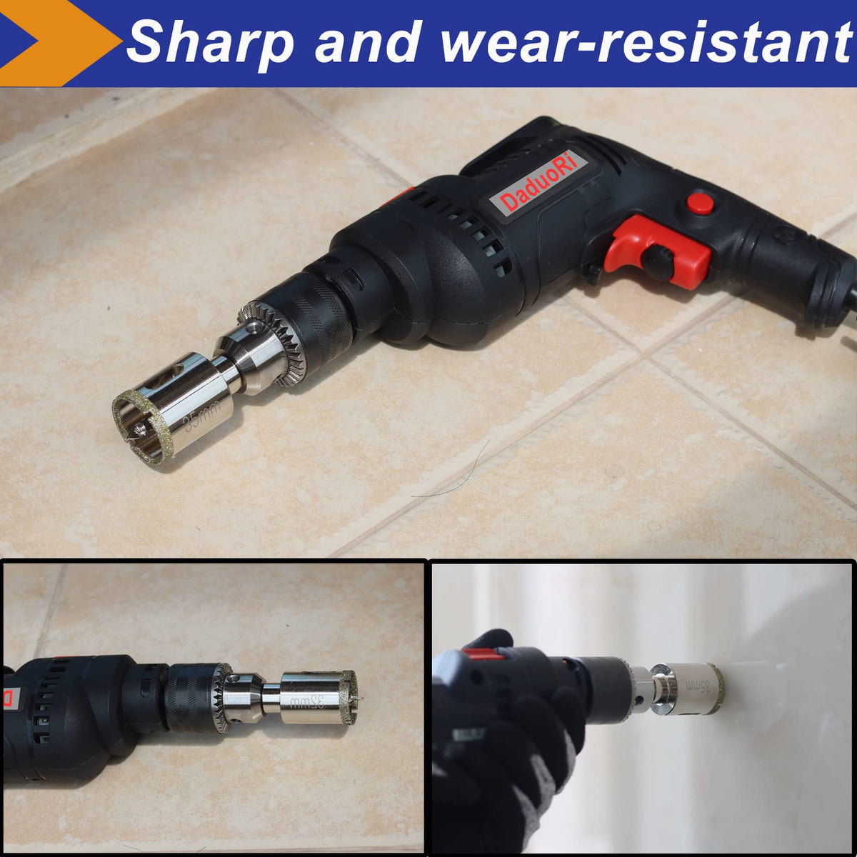 DaduoRi triangle shank 3/8 inch fits standard drills.