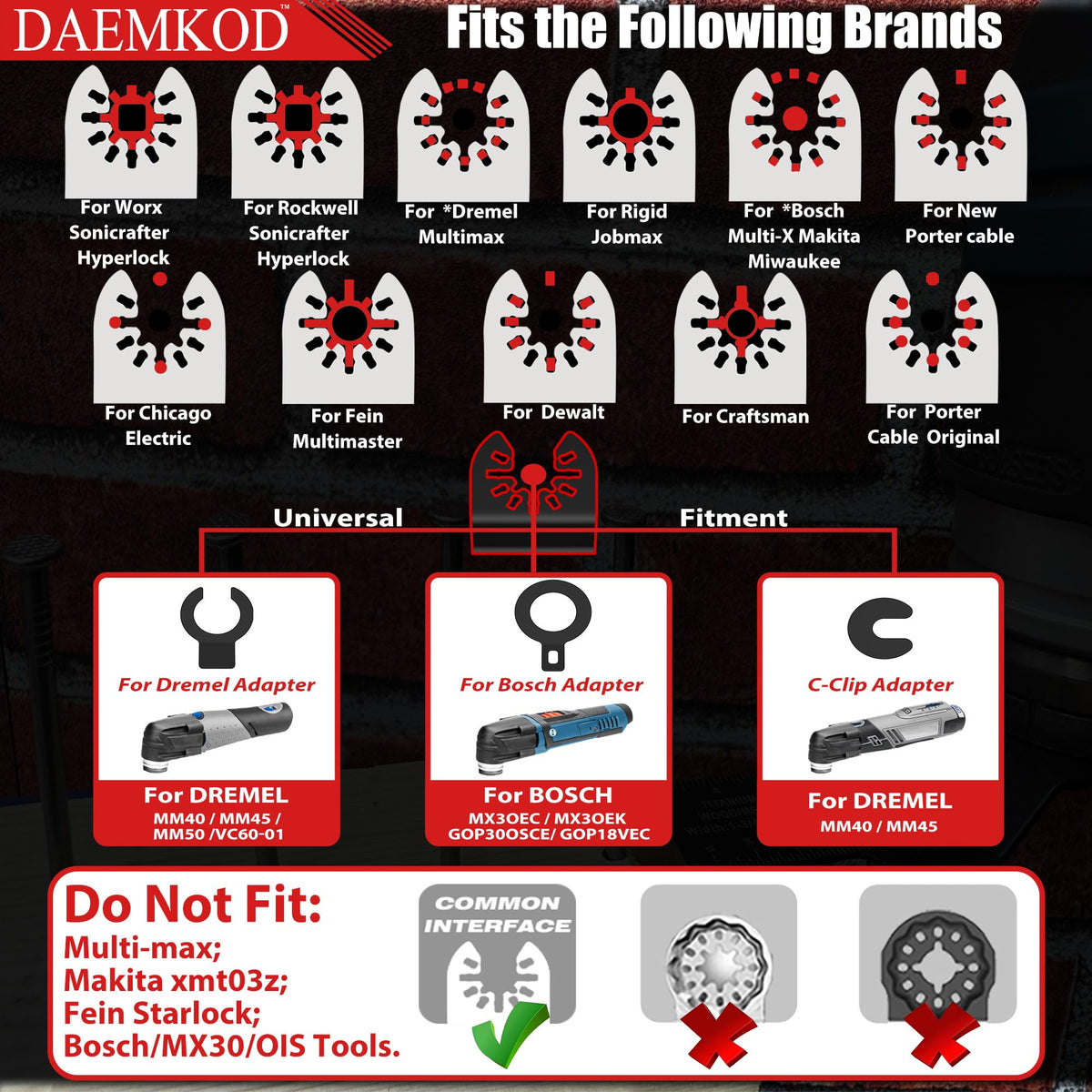 DAEMKOD blades cut soft metals, hardwood, PVC, and plastics with ease.