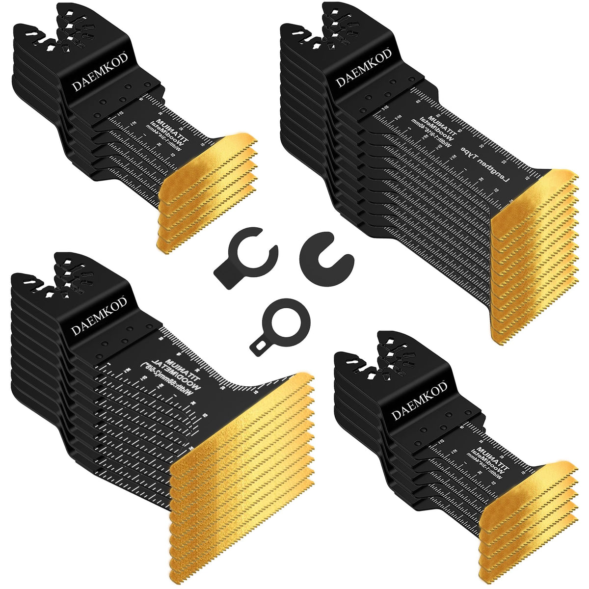 DAEMKOD titanium oscillating blades for metal cutting, in a comprehensive kit
