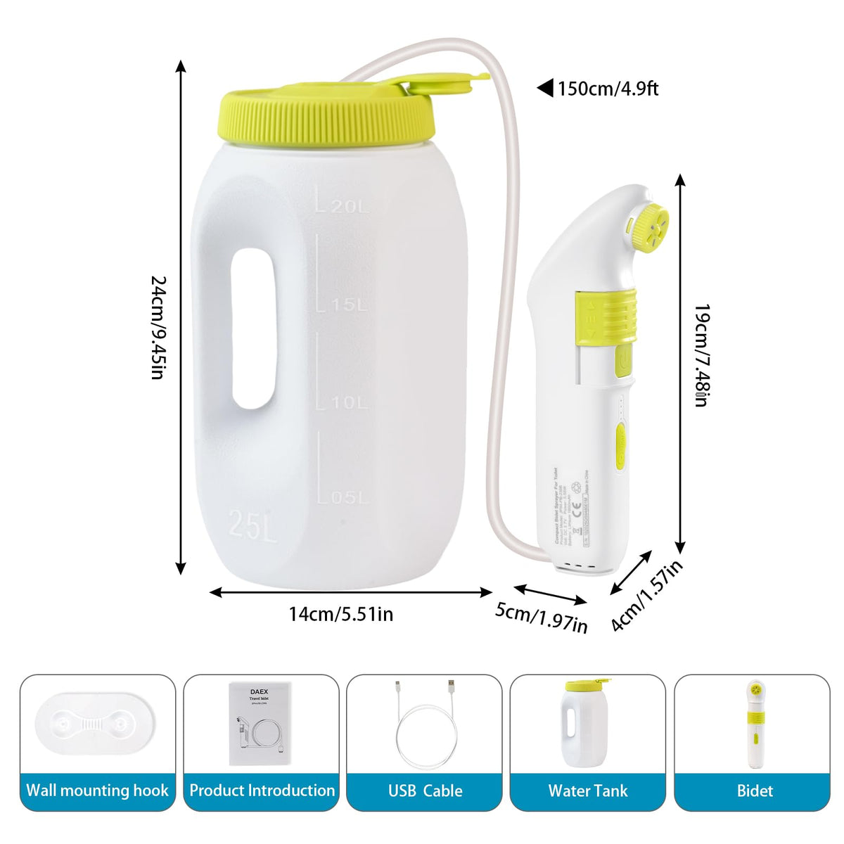 DAEX dual-mode water-pressure adjusts from soft to powerful for personal care.