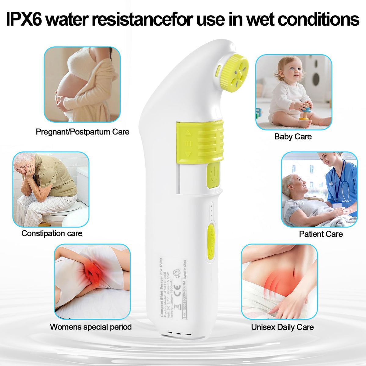 DAEX rotatable nozzle demonstrates precise spray control for gentle or thorough cleaning.