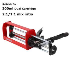 DAFEIKE epoxy gun shows 1:1 and 2:1 dispensing capability.