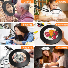 DAGIRT eye-friendly magnifying lamp provides soft, glare-free light.
