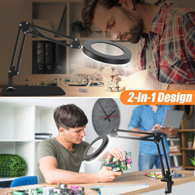 DAGIRT swing-arm magnifying lamp with flexible positioning.