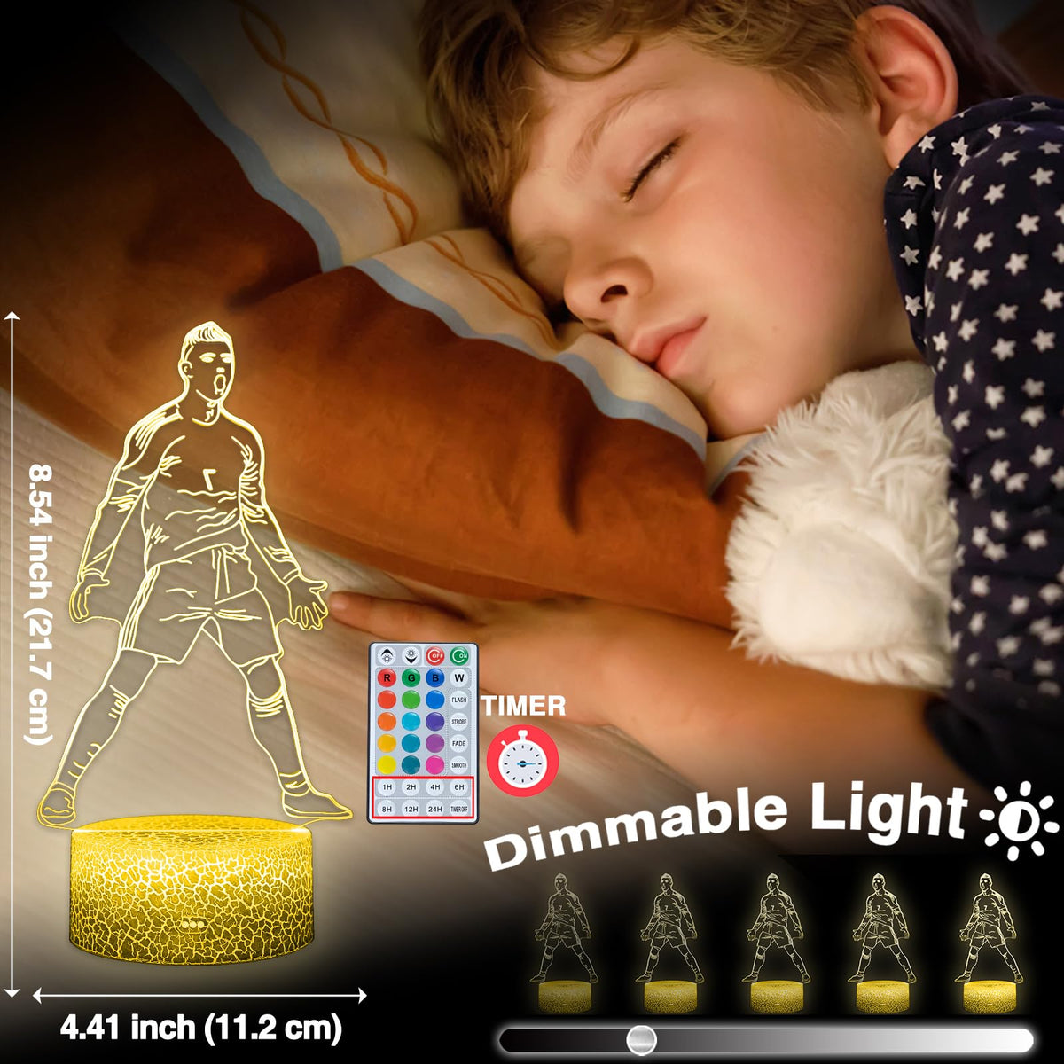 DAHEYMA Siuuuu 3D Illusion Lamp creates a standout room centerpiece.