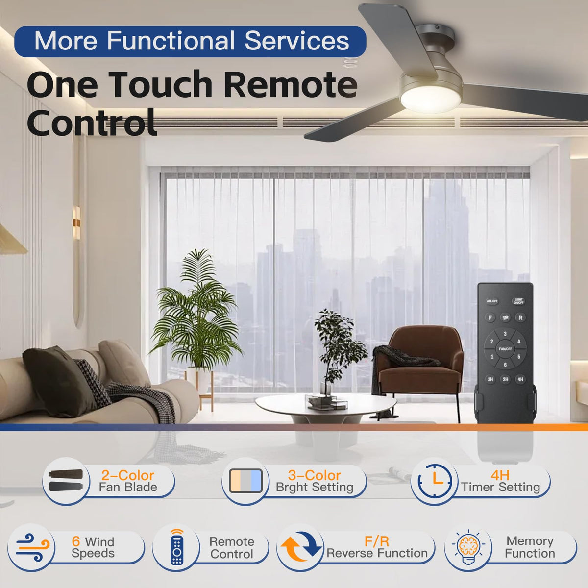 DAHUICFL 3CCT LED light modes visible in a cozy study setting.