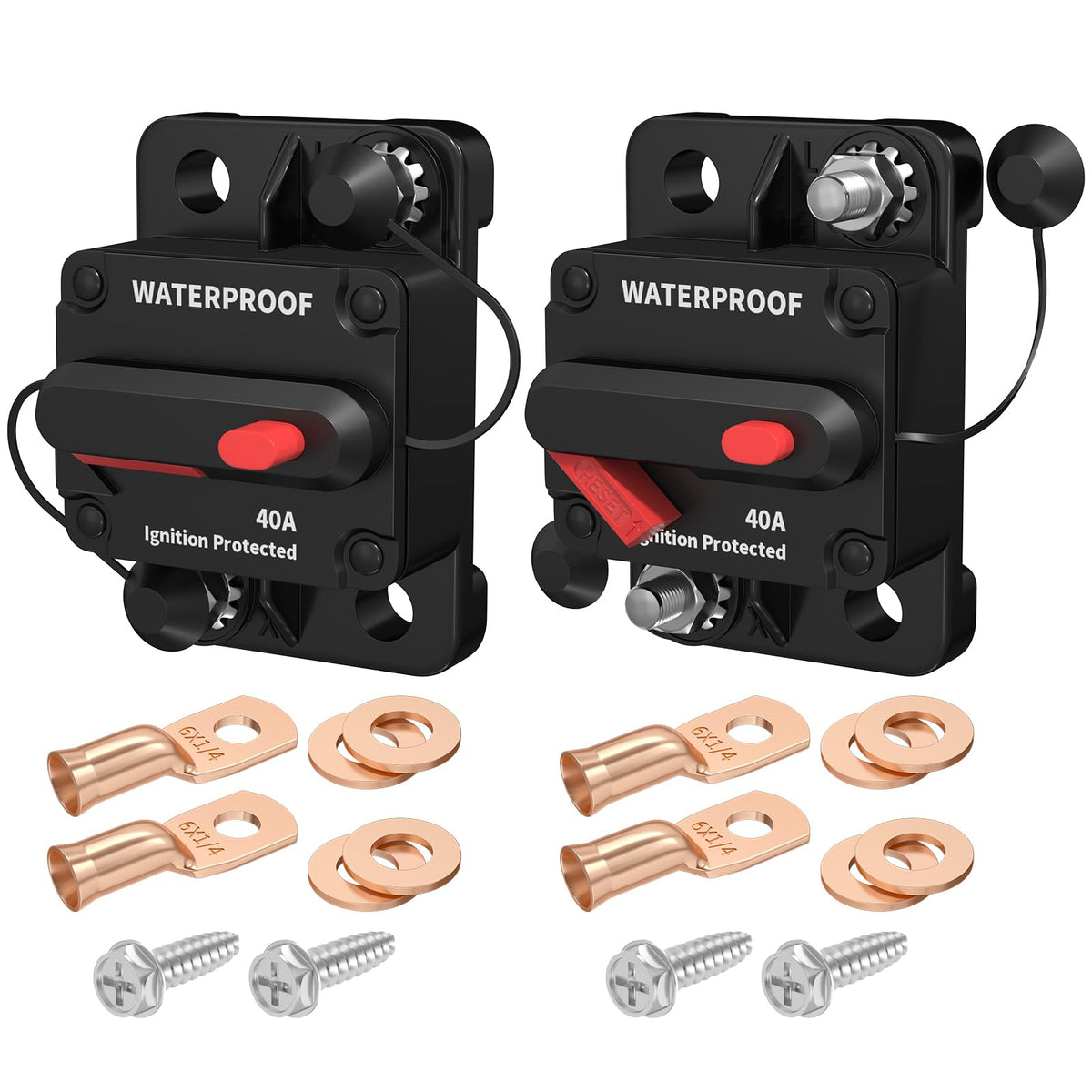 DaierTek 40A circuit breaker front view offering marine and auto protection.
