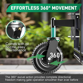DAILYLIFE gate wheel supports 360-degree rotation for easy positioning
