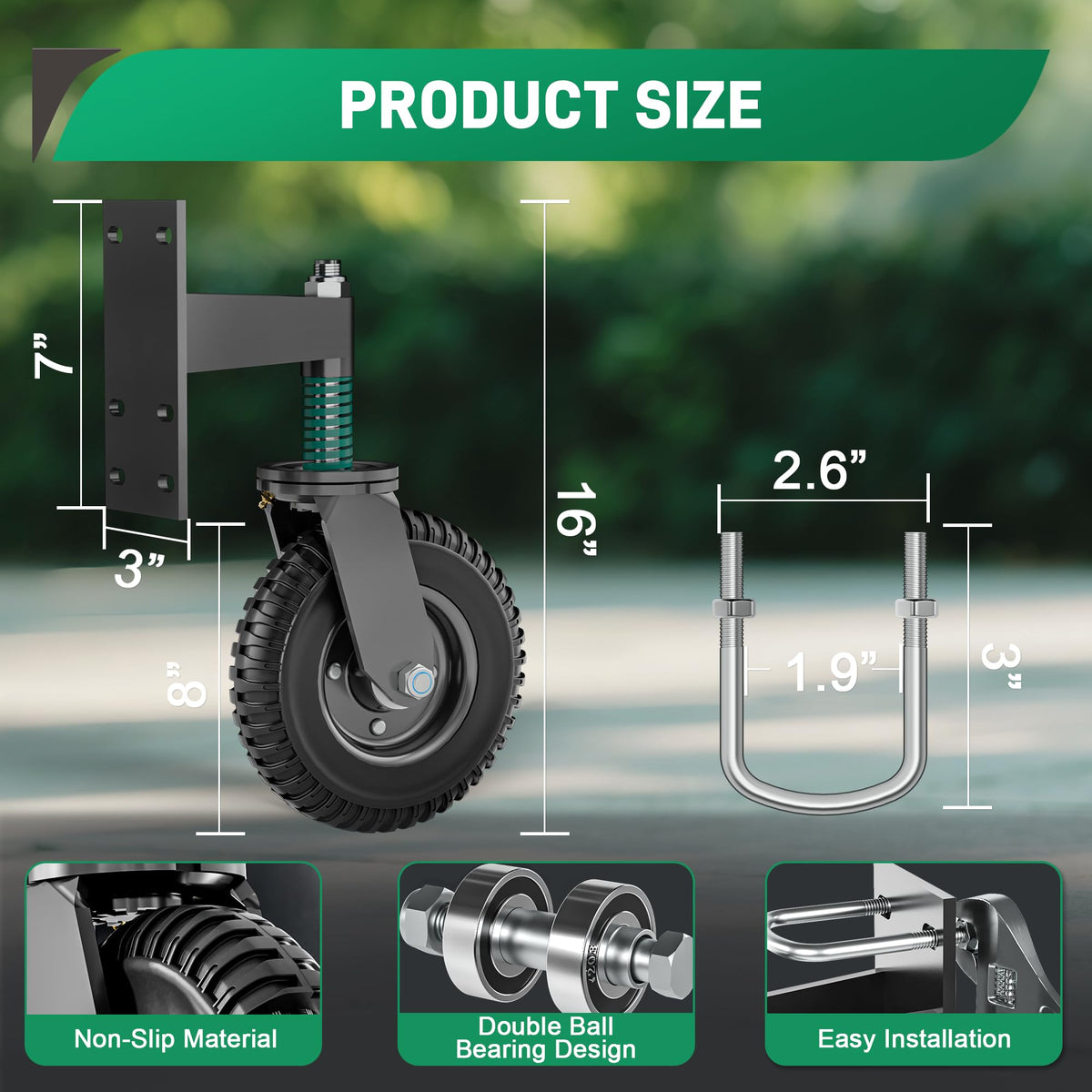 DAILYLIFE gate wheel includes mounting hardware for quick setup