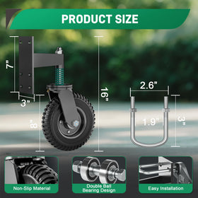 DAILYLIFE gate wheel includes mounting hardware for quick setup
