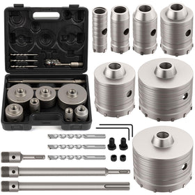 DAIMIT concrete hole saw kit 30mm diameter in action for masonry drilling