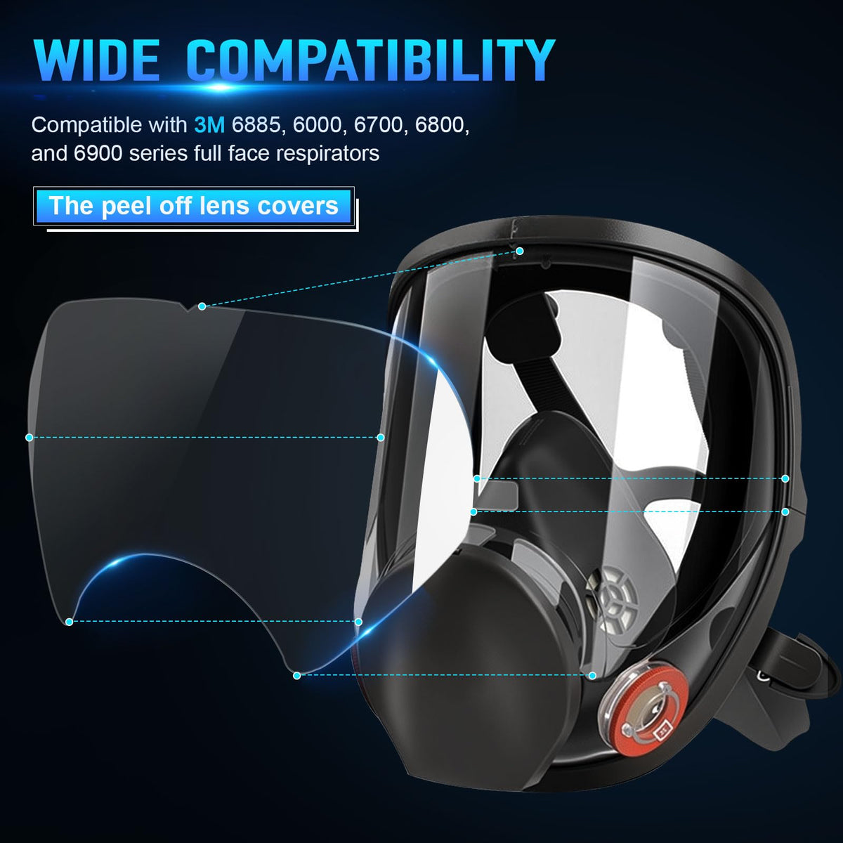 Dairrr Fuuu lens cover for 3M 6000 series protects lens from overspray.