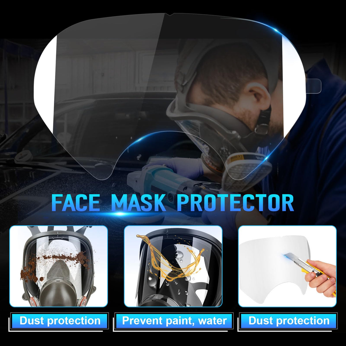 Dairrr Fuuu cover for 6800 series shields lens from paint particles.