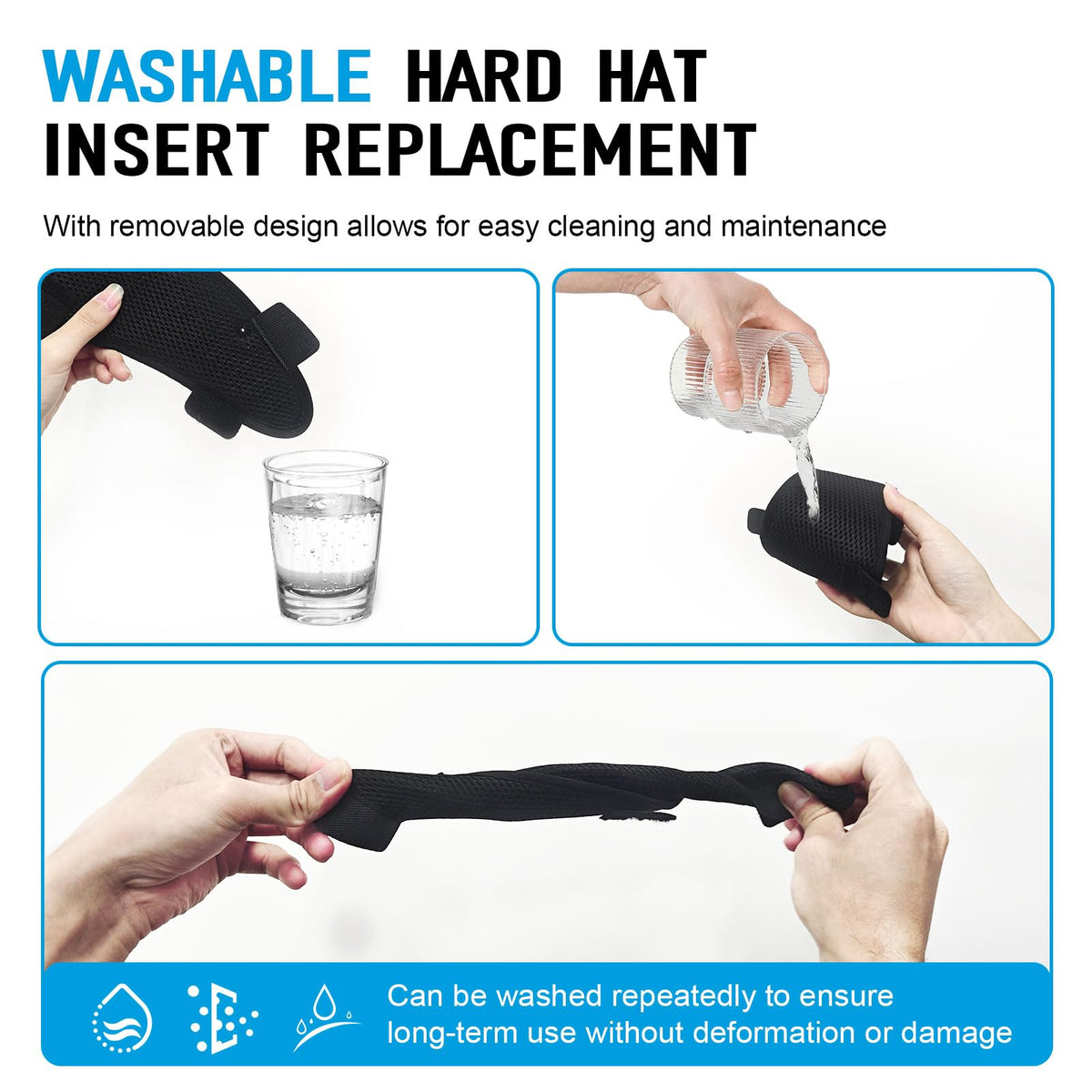 Dairrr Fuuu washable hat pad blue extends helmet life.