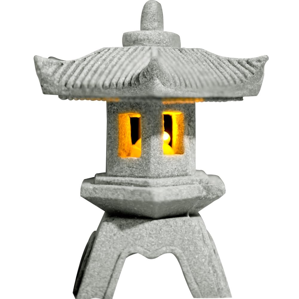 Daisylily sandstone material statue, sturdy weight and timeless gray tone suit any tabletop.