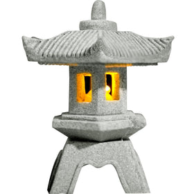 Daisylily sandstone material statue, sturdy weight and timeless gray tone suit any tabletop.