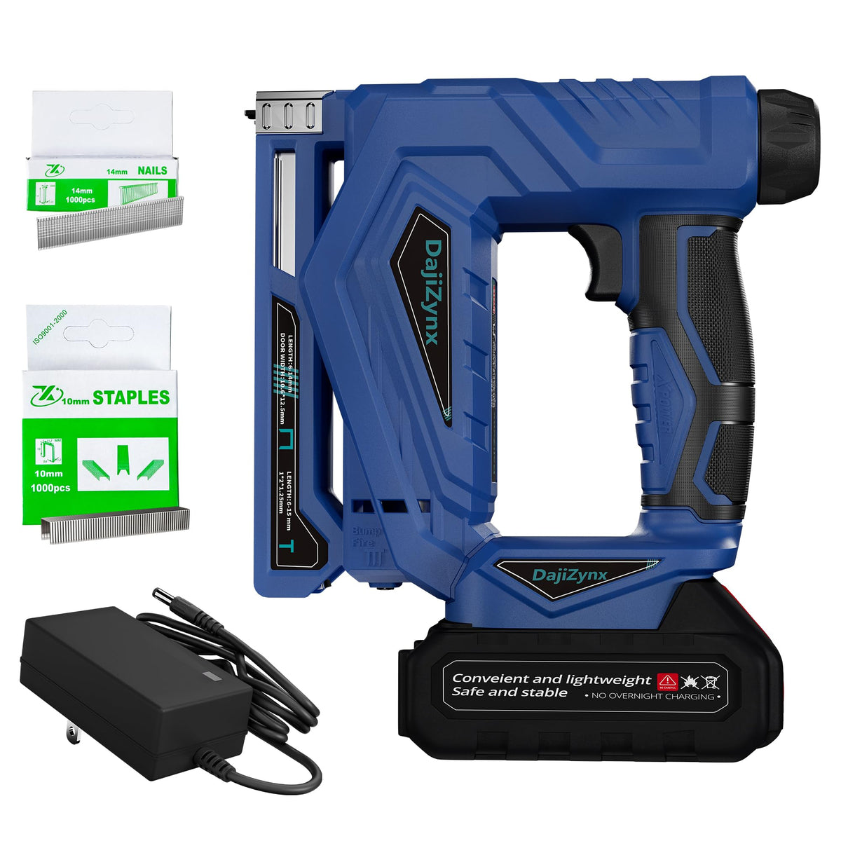 DajiZynx electric staple gun 3/8-inch ready for upholstery and trim.