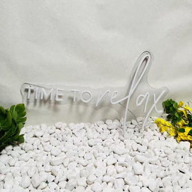 DAKABUKA Time To Relax neon sign includes USB dimmer for adjustable brightness.