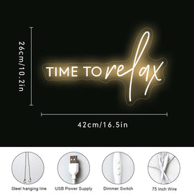 DAKABUKA Time To Relax neon decor suited for weddings, bars, and lounges.