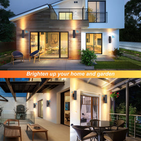 DAKAFUL two-pack outdoor wall lights for balanced porch illumination