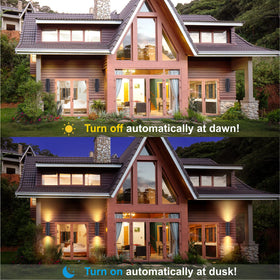 DAKAFUL Dusk-to-Dawn wall light side view reveals slim cylinder design