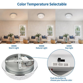 Dakason chrome-plated finish with diamond crystal dome creates luxe ambiance.