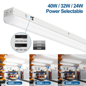 DAKASON LED shop light 40W providing bright, cost-saving ceiling illumination for a garage.