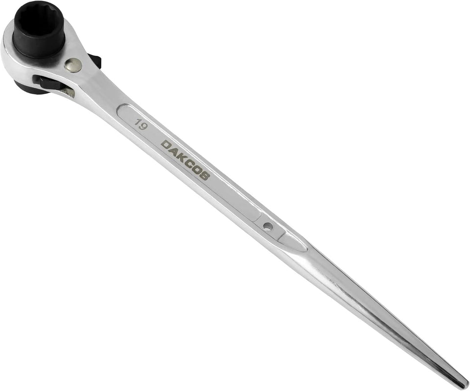 DAKCOS 19mm-22mm podger wrench for quick scaffold assembly in tight spaces.