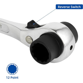 DAKCOS double-ended 19mm and 22mm heads enable tight-space bolt tightening.