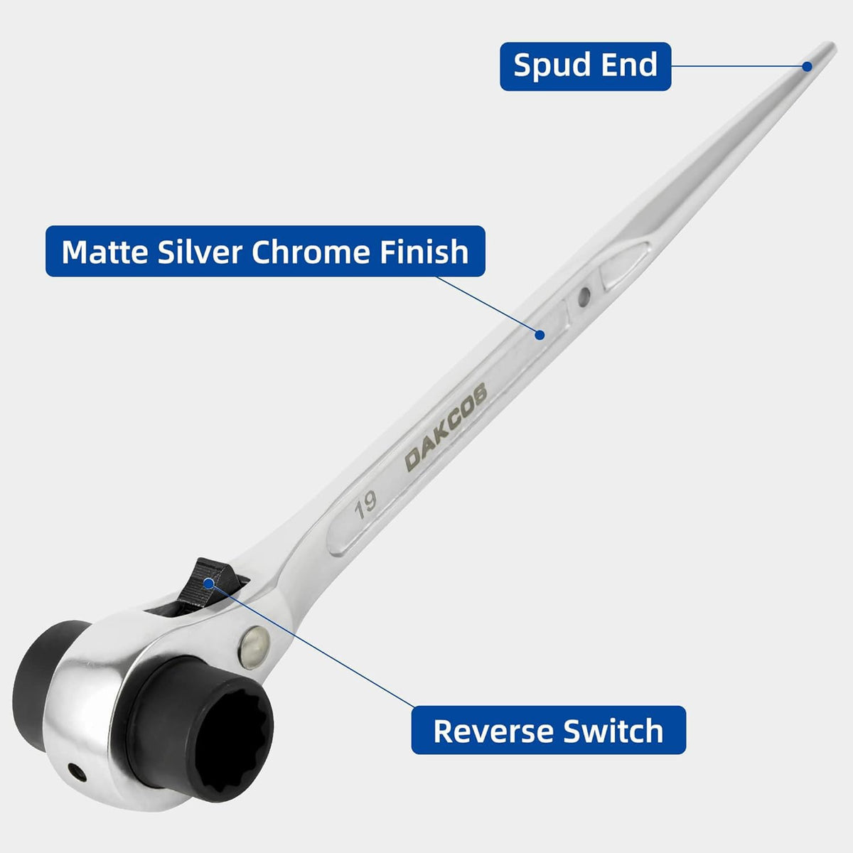 DAKCOS ratcheting podger improves scaffold setup with 12-point sockets.