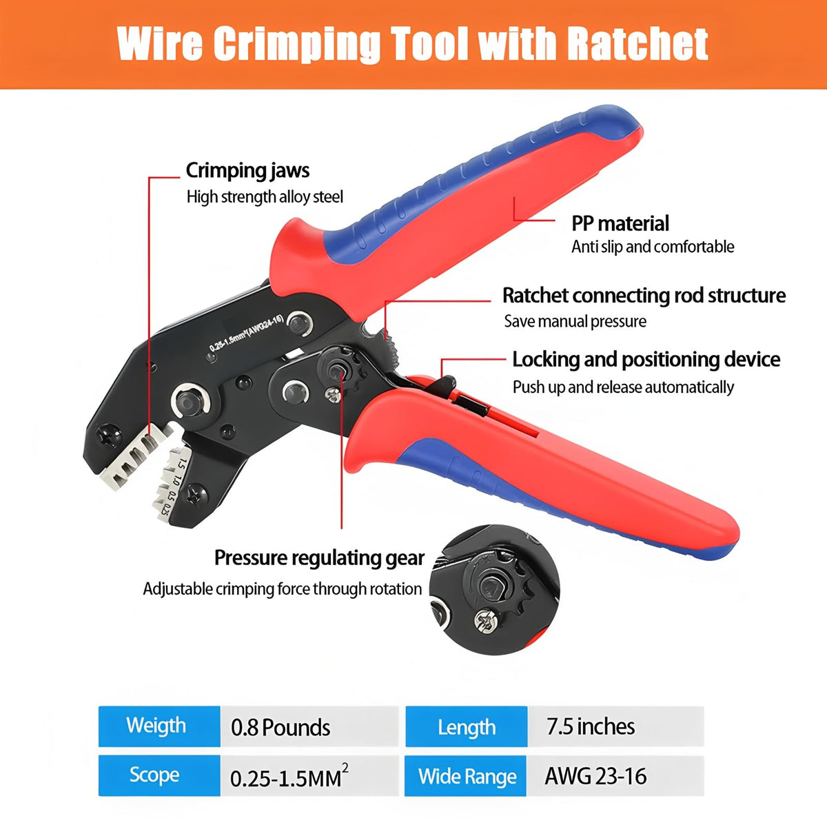 Dakewang AMG20-13 crimping tool in use enables precise, reliable terminations.