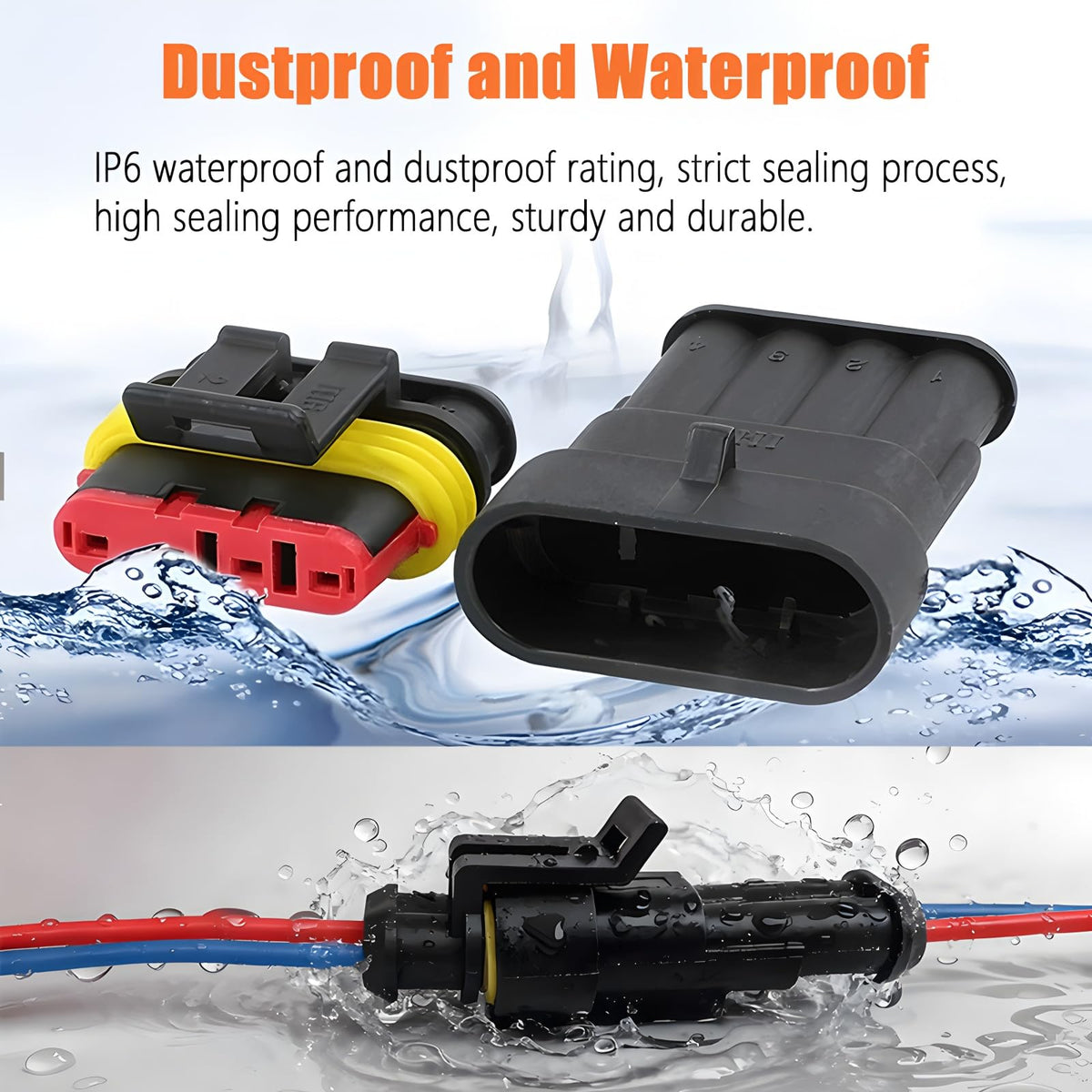 Dakewang waterproof connectors kit shipped with a sturdy storage toolbox.