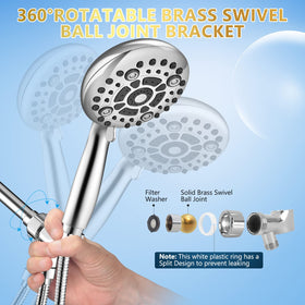 DAKINGS 60-inch stainless steel hose for flexible reach in the shower