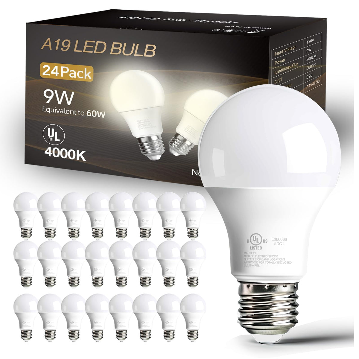 Dalattin 24-pack LED bulbs in natural white illuminate spaces with true color