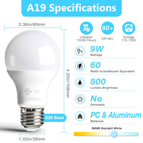 Dalattin 24-pack LED bulbs are UL listed for safety and reliability at 120V.