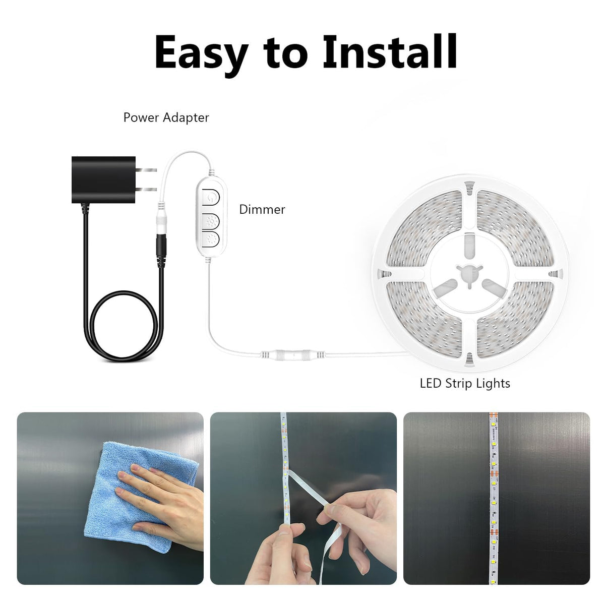 Dalattin 24V dimmable control box enables customizable brightness.