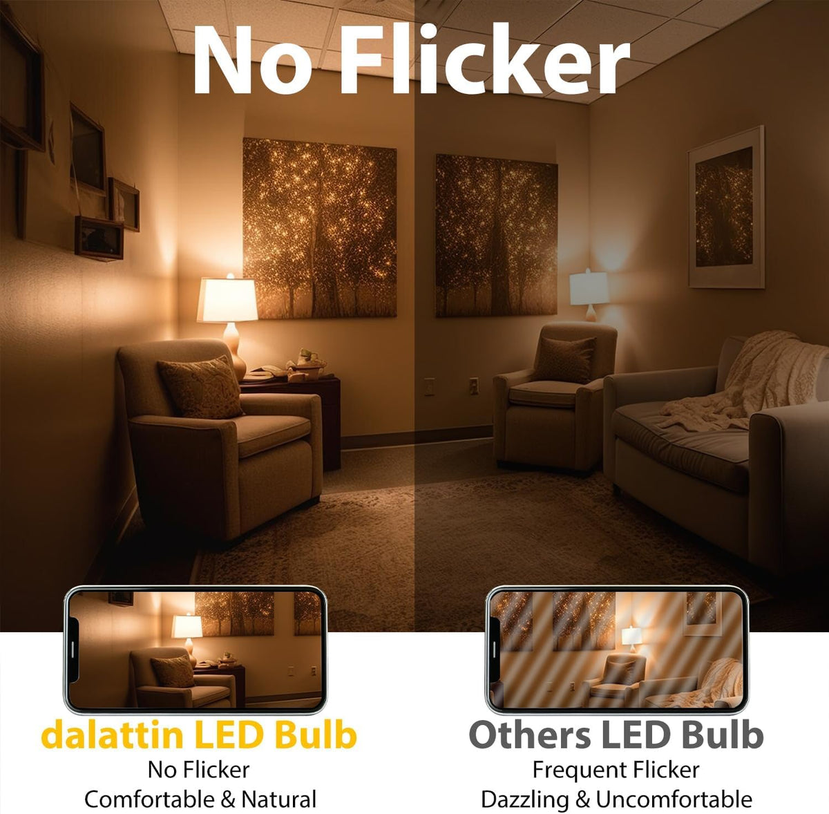 Dalattin E26 base bulbs fit standard fixtures for quick swaps.