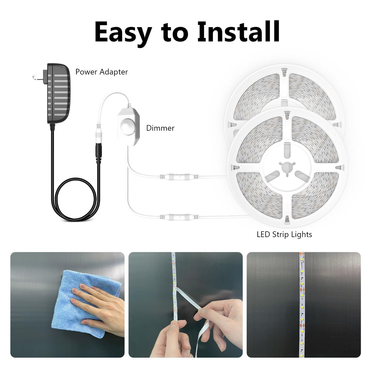 Dalattin flexible 40ft LED strip for mirror mounting and easy installation.