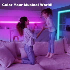 Dalattin LED strip easy installation with peel-and-stick adhesive on clean surfaces.