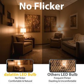 Dalattin non-dimmable bulb provides steady light in living rooms and bedrooms.