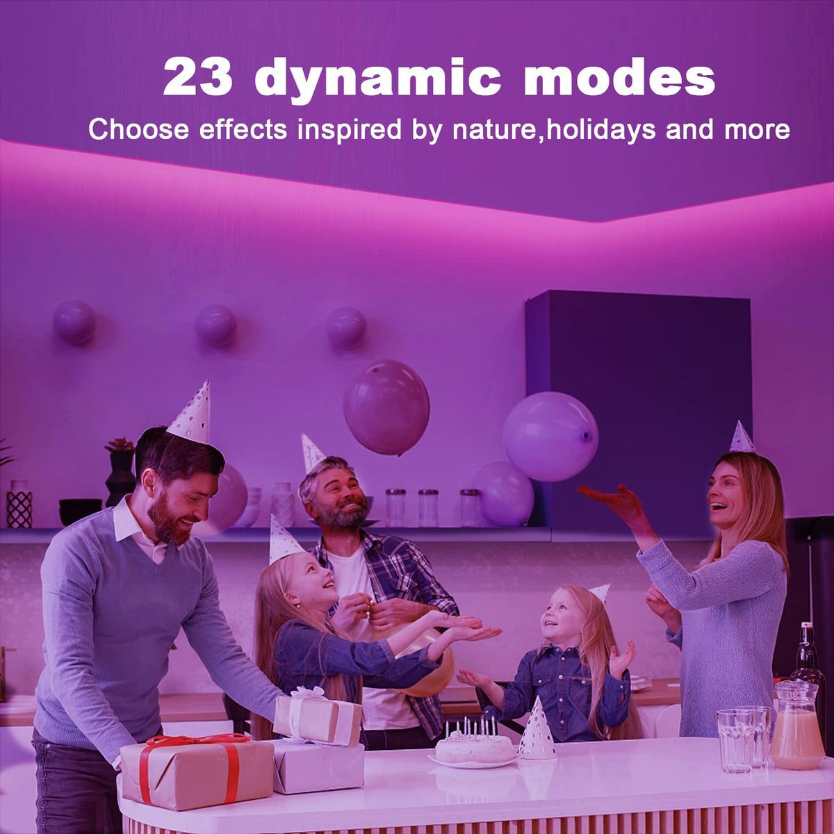 Dalattin RGB strip synced to music for dynamic party vibes and mood shifts.