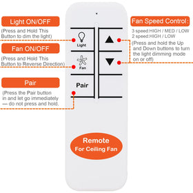 DALAZHAER remote showing pairing button for quick setup.