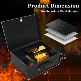 Dalmbox interior dimensions shown for documents and valuables