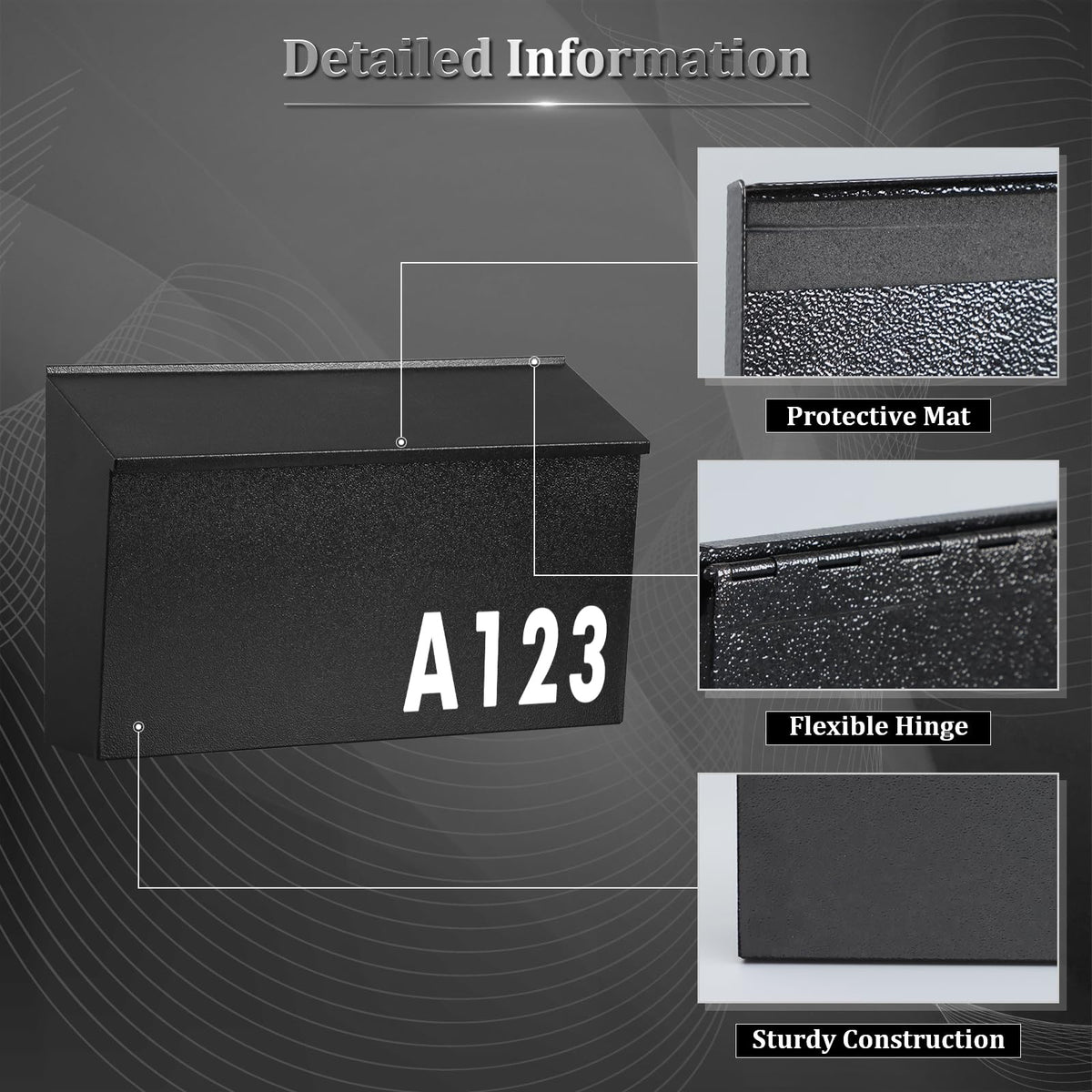 Dalmbox dimensions 15.7x4.3x9.4 inches show generous capacity.
