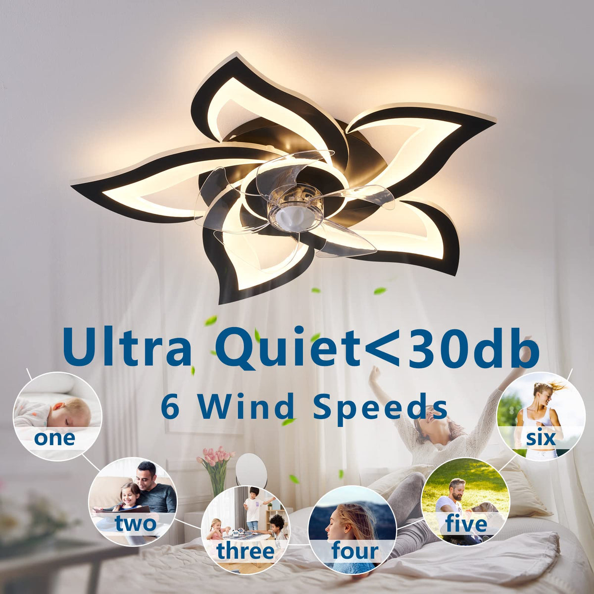 Dalouguan built-in 2x36W LED lights deliver bright, even illumination.