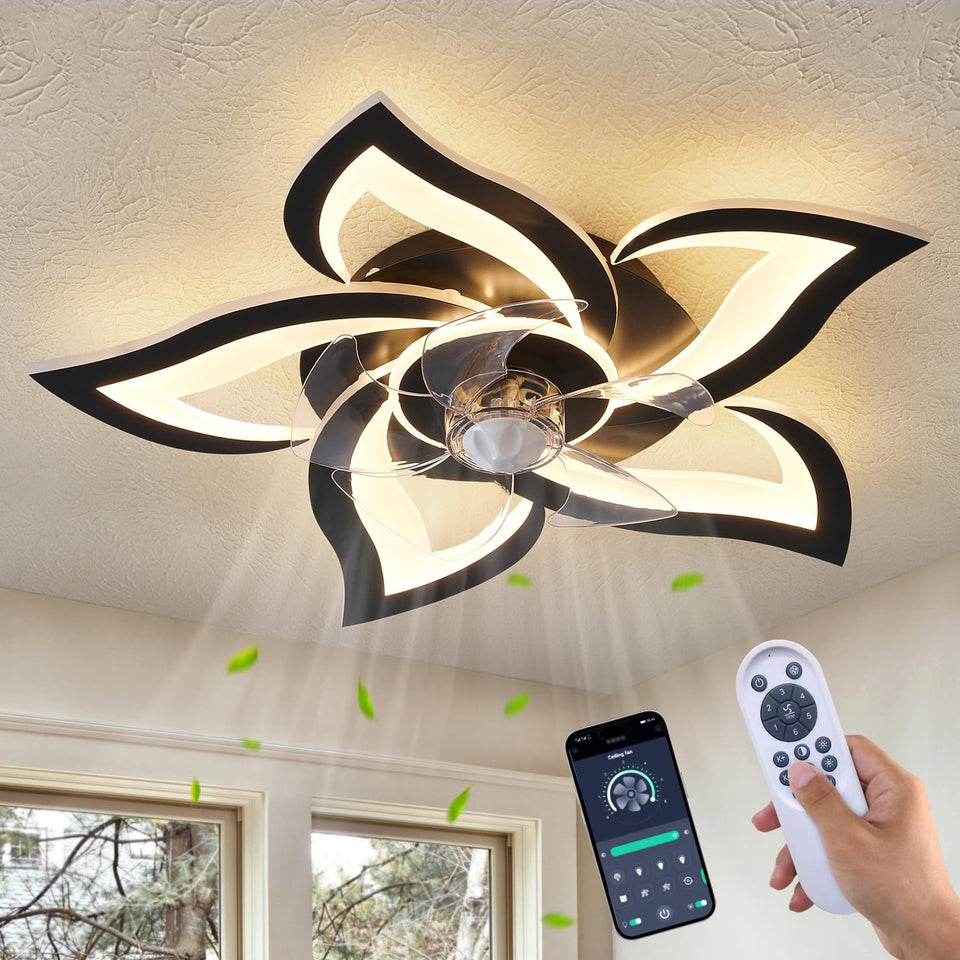 Dalouguan ceiling fan remote control enables easy operation from anywhere in the room.