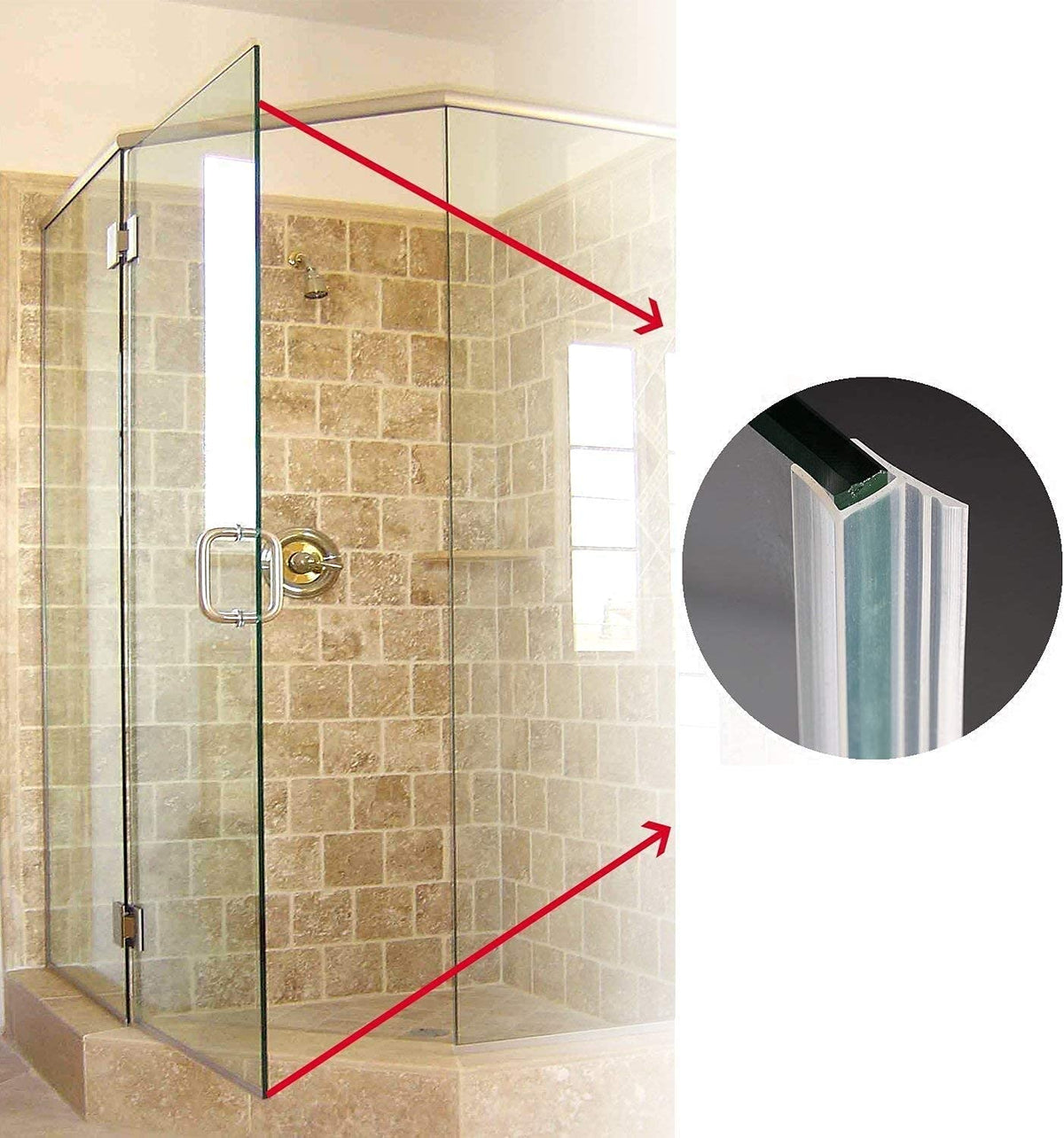 Dalrun shower door bottom seal helps prevent leaks along the base.