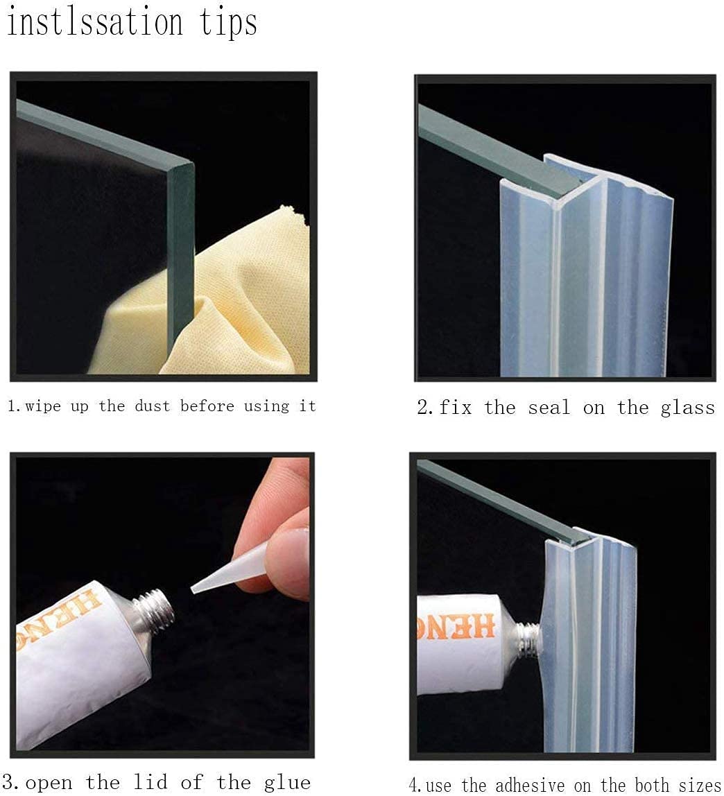 Dalrun silicone seal strip for glass shower keeps surfaces dry and easy to clean.